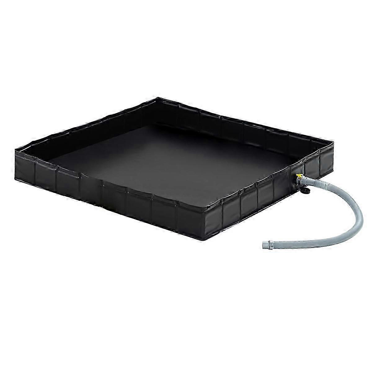 Portable Shower Pan, 41x41inch Foldable Shower Base & Basin Floor with Detachable Drain Pipe, Ideal for RV, Outdoor