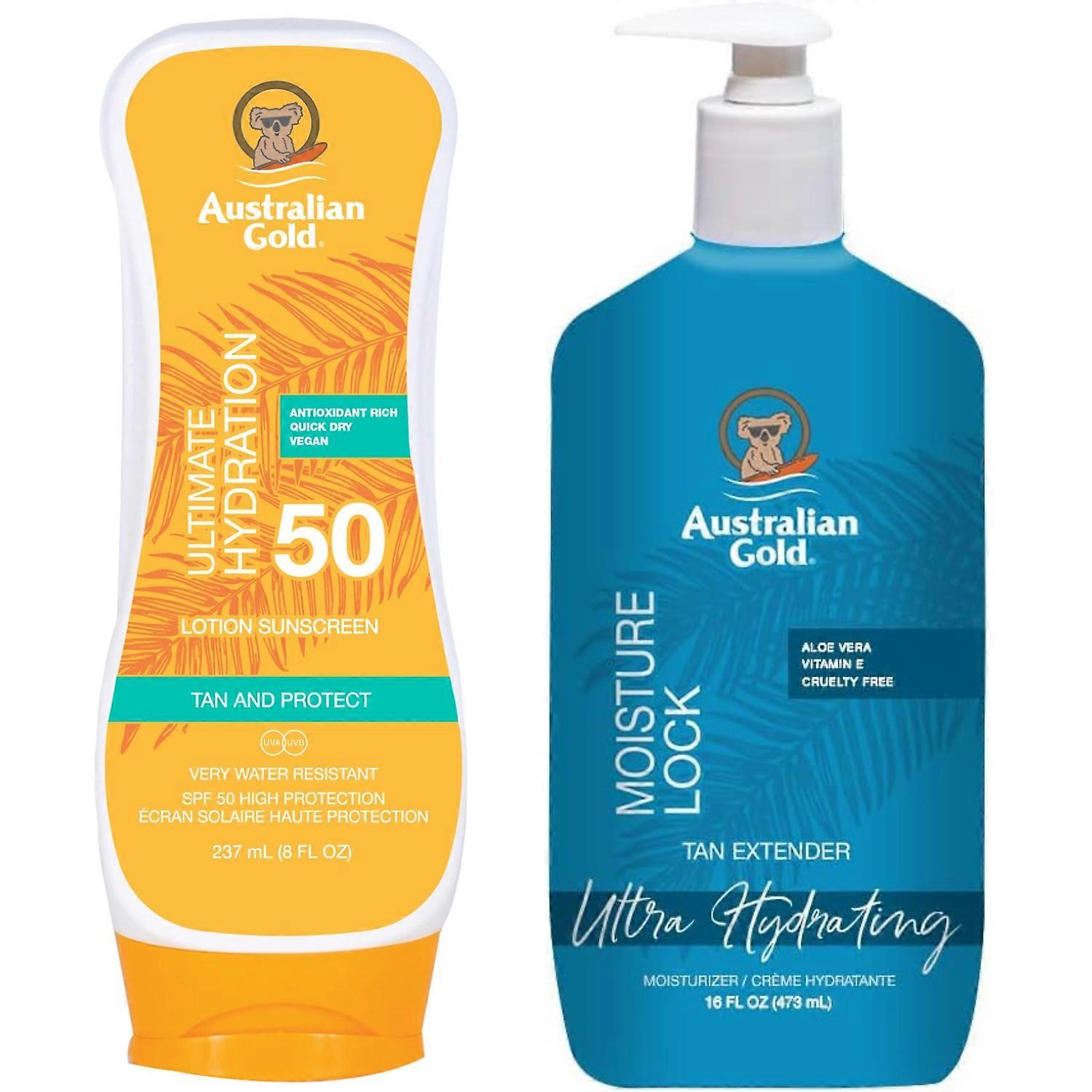 Australian Gold SPF50 sunscreen + moisture lock 473ml