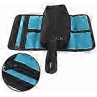 Tool backpack, tool bag, small tool box, portable empty tool bag, zipper storage bag with hanging loop for electrician, plumber or mechanic (blue)