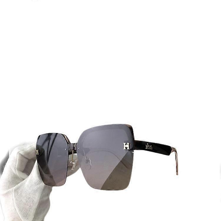 Mode Sonnenbrille Oversized UV400 Flat Top Square Brille für Männer & Frauen - Weiß