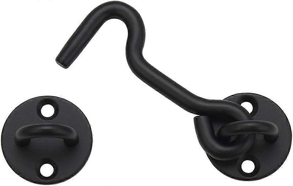 4 Privacy Hook and Eye Latch Easy Lock , Black