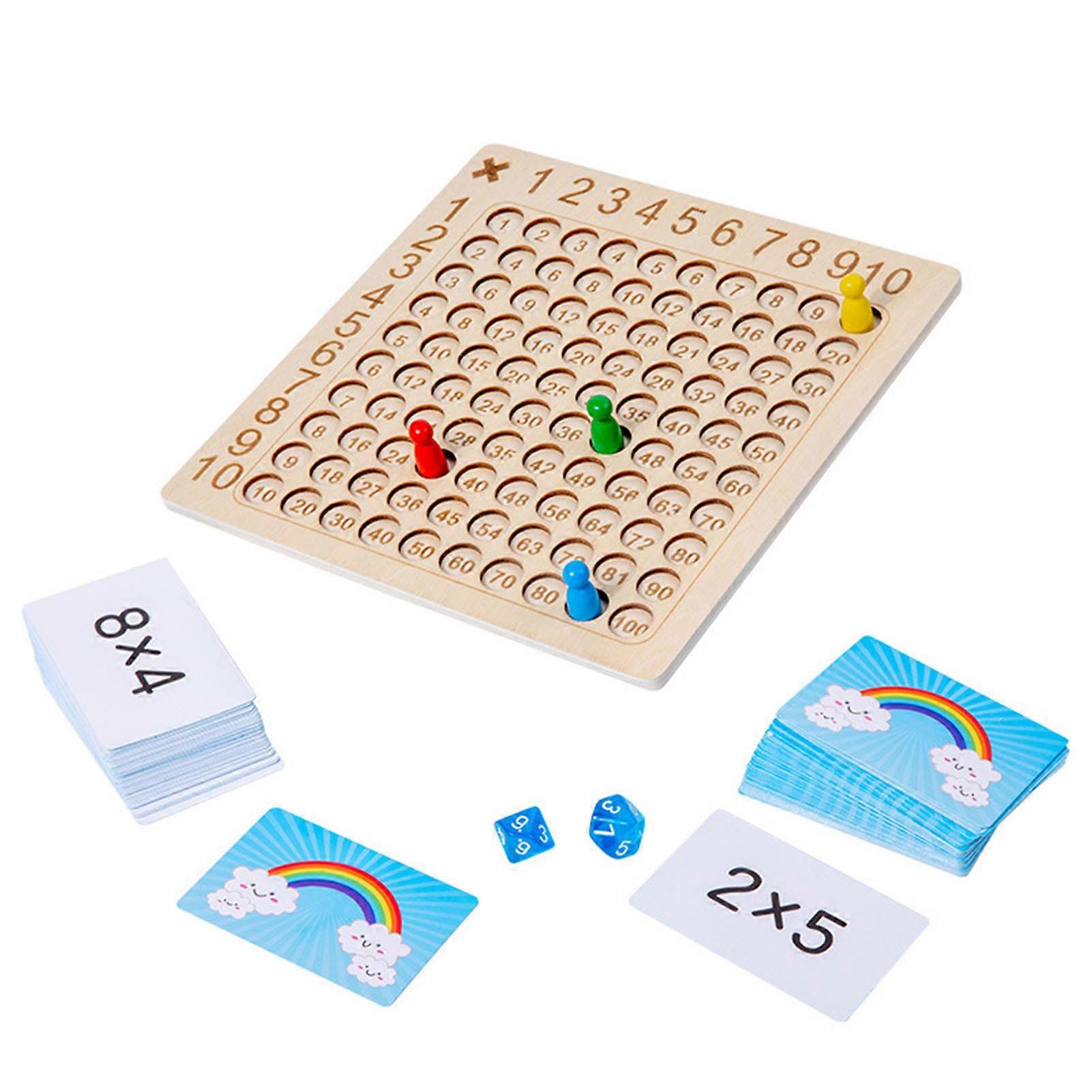 Multiplication Board Game Wooden Early Learning Educational Brain Development Math Counting Toy