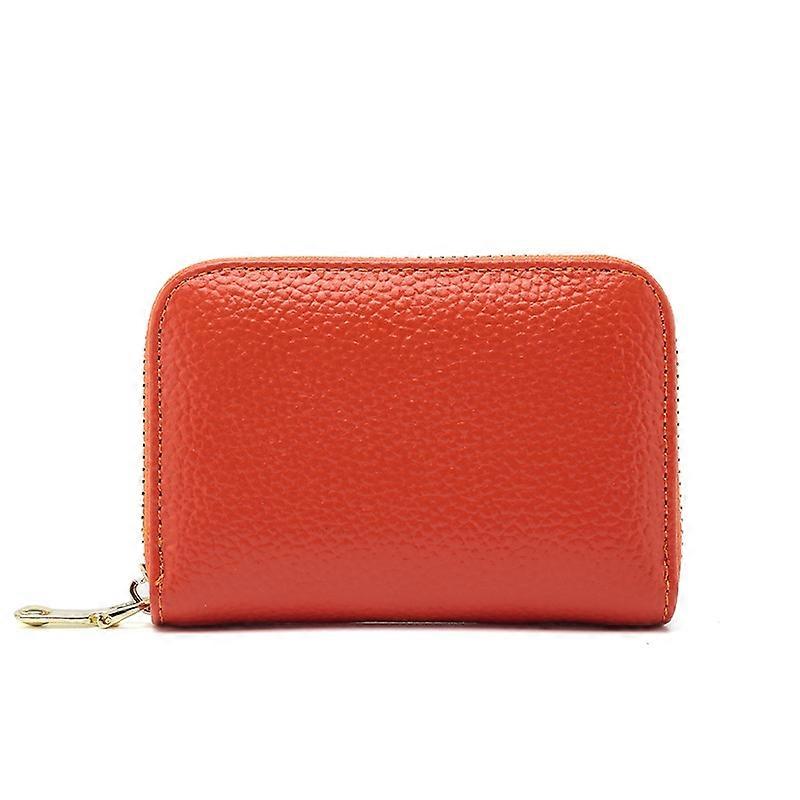 1626 Short RFID Anti-Theft Brush Multiple Card-Binding Card Package Ladies Cowhide Zipper Wallet