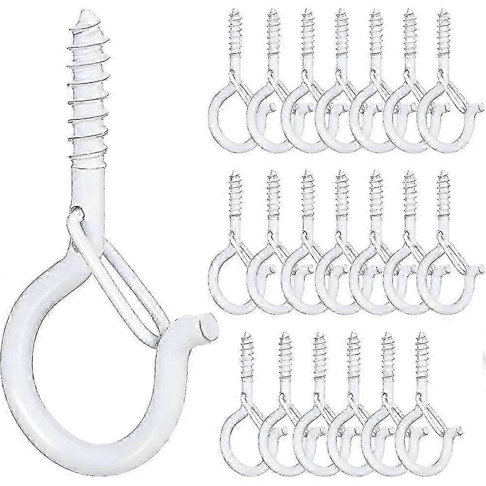 20PCS White Ceiling Q-Hanger Screw Hooks for Christmas Lights, Q Hook