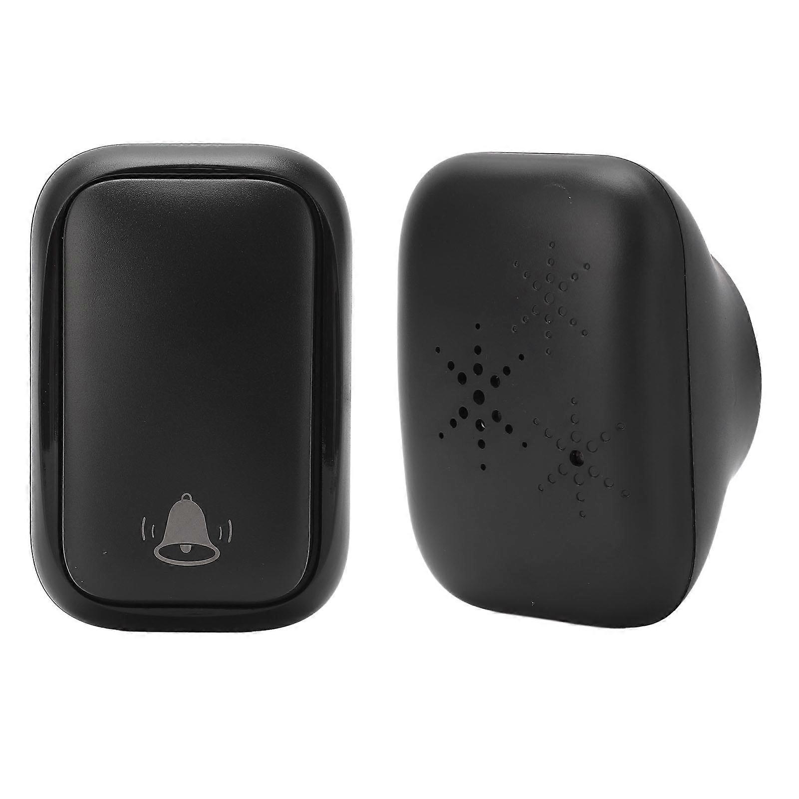 Wireless Music Doorbell Battery Free Self Generating Long Control Distance Black AC