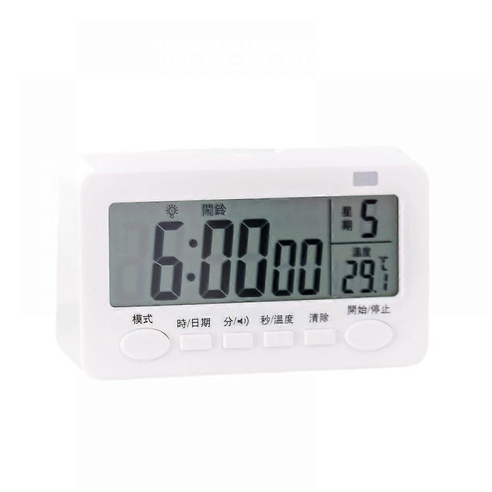 Digital Kitchen Timer, Large LED Display,  Loud Alarm Intelligent Timer For Kitchen And Multi-Function Student Alarm Clock.(White)