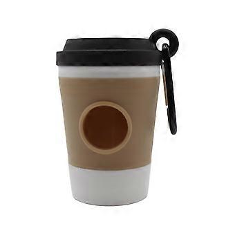 Utomhus Ready Pet Waste Bag Organizers Kaffekopp Form Avfallspåse Dispenser Med Snabb Åtkomst Hållbarhet Konstruktion Vit
