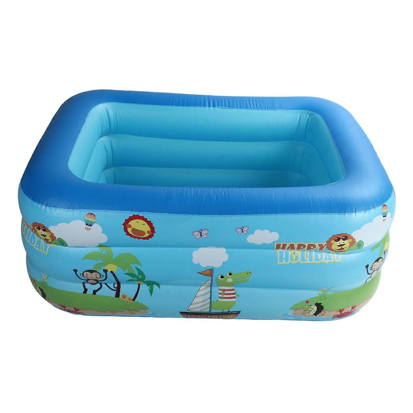 Inflatable Swimming Zoo Print Rectangular Thickened Ocean Ball Toy Three Layers Bubble Bottom Pool