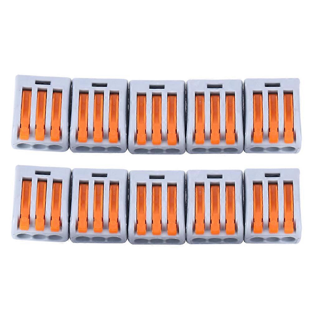 10pcs PCT-213 Compact Wiring Connector 3 Way Push in Lighting Electrical Cable Fast Connection