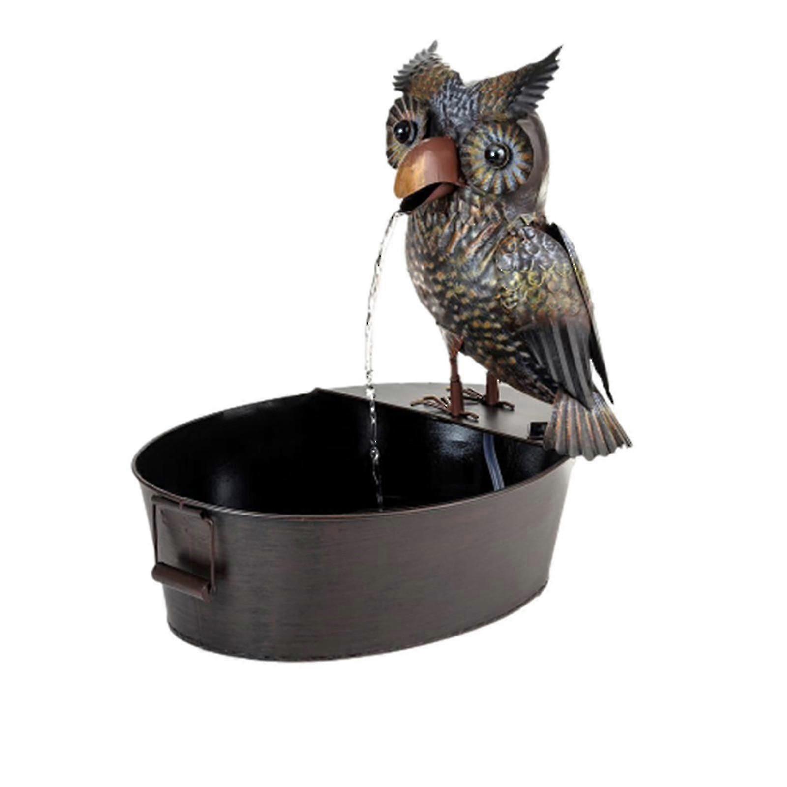 מזרקה חצר אמנות עיצוב ברזל צורה חיה פיסול עם משאבת מים USB גן דקורטיבי מפל