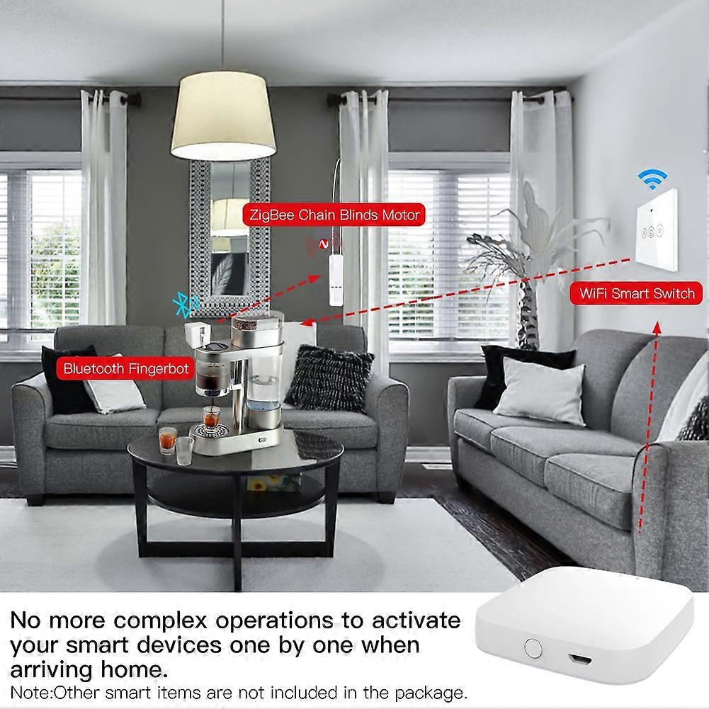 Multi-Mode Smart Gateway ZigBee WiFi Bluetooth Mesh Hub Work with Tuya Smart App Voice Control Via H