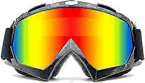 スキーゴーグル、スノーボードスノーゴーグル、男性女性用、球面着脱式レンズ付き、UV保護、防曇(ブルー+カラー)