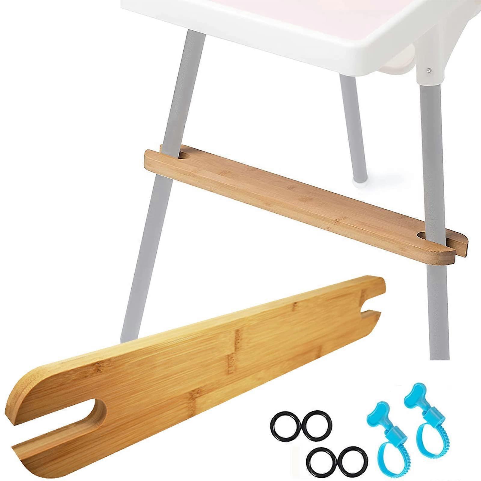 High Chair Footrest, Natural Bamboo Wooden Footrest Compatible with Antilop IKEA High Chairs Accessories, Adjustable HighChair Foot Rest