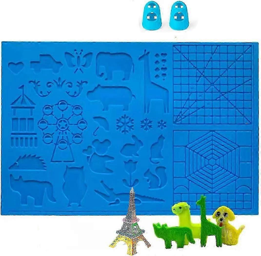 3d Pen Template, 3d Printing Pen Template, Large Mat (41.5 X 27.5 Cm) With Animal Pattern, Helpful Compatible With Beginners, Children And 3d Pen Arti