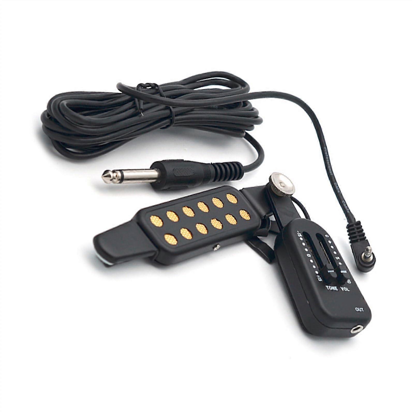 Acoustic Guitar Pickup EQ Amplifier with Volume Tone Control Knob Box Kit for 6-String Acoustic Guitars