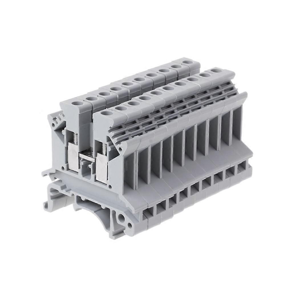 10pcs/set UK-2.5B Terminal Block Screw General Application PCB Din Rail Wiring f  Gray