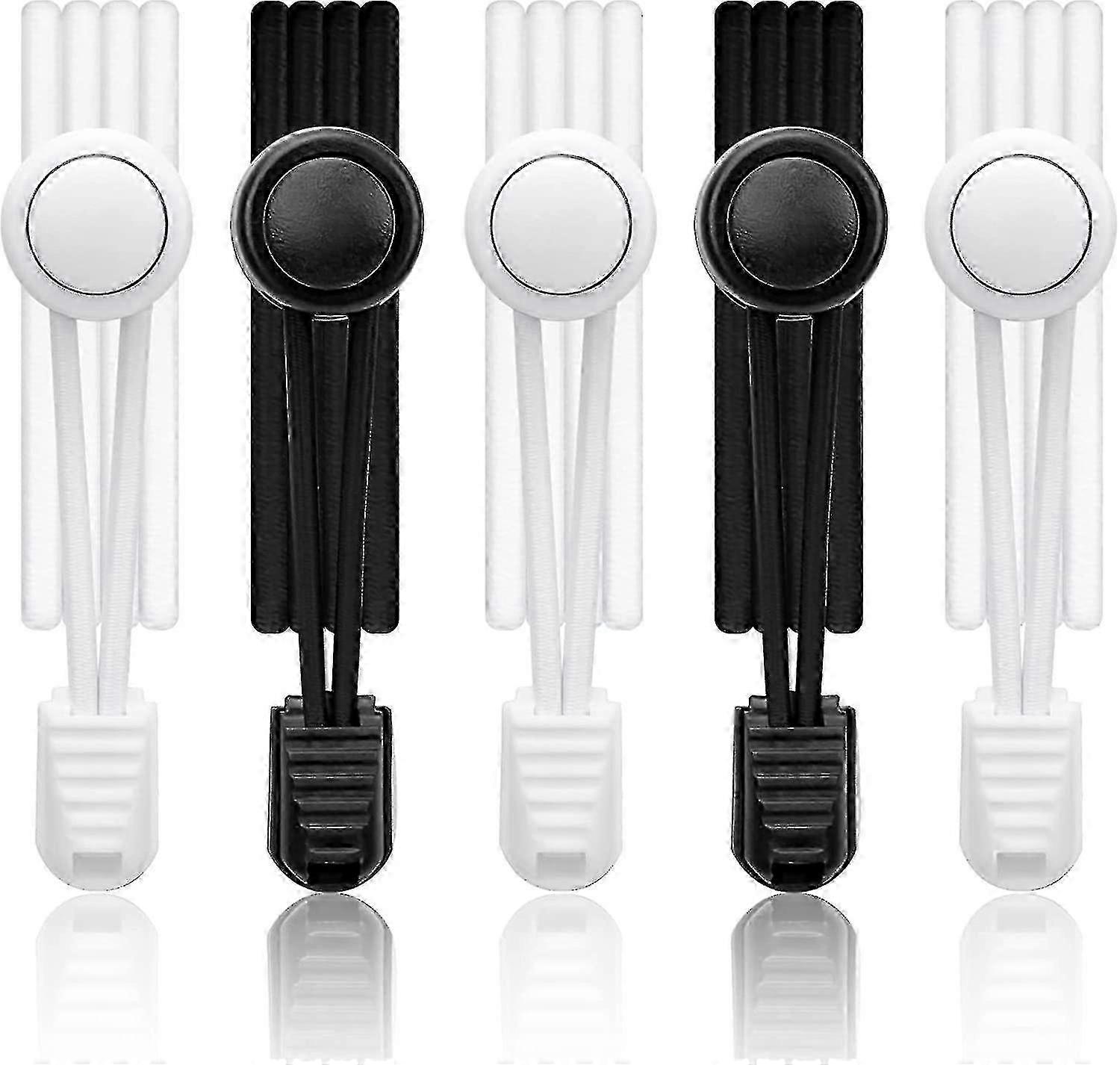 5 Pairs No Tie Shoe Laces for Adults & Kids, Elastic Tieless Shoelaces