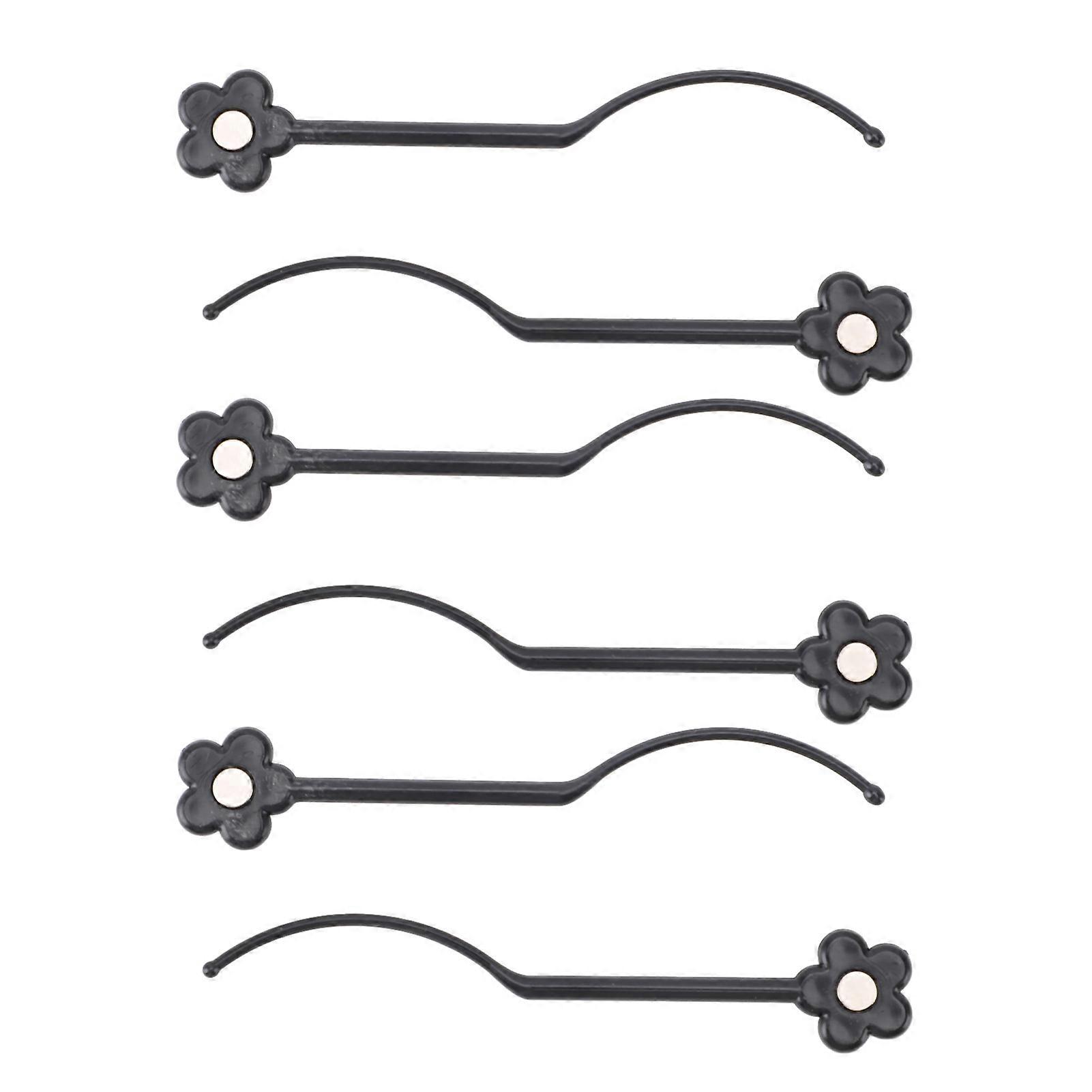 6pcs False Eyelashes Display Stick with Magnetic Eyelash Extension Sample Lash Display Stick for Grafting Eye Lashes Black