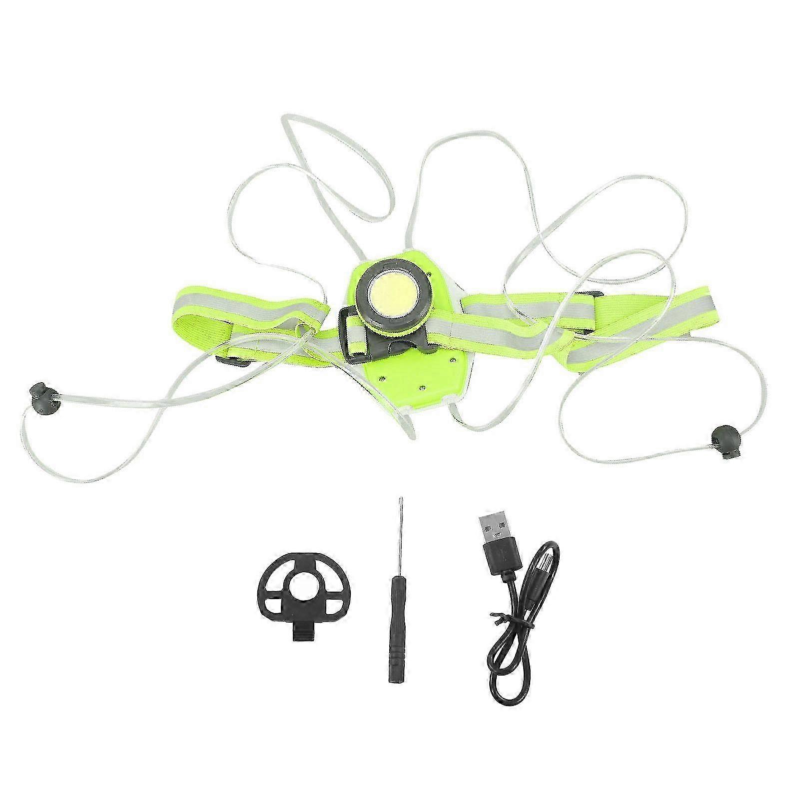USB Charging Waterproof Warning Vest with Built-in Battery for Outdoor Cycling and Running Activities, Ideal for Night Use in Green Color