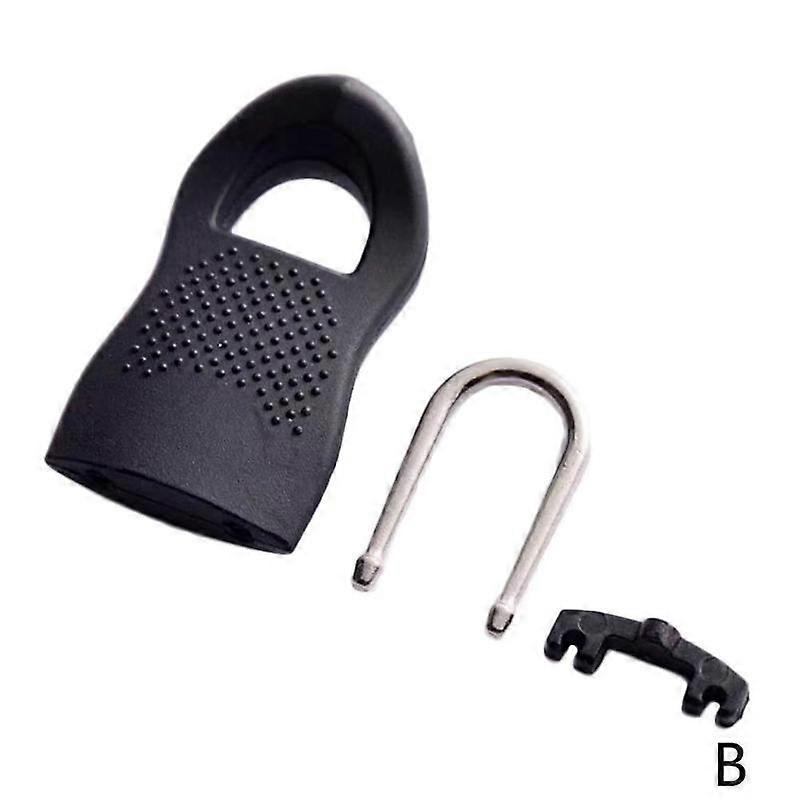 Black small (B) $Universal detachable pull tab zipper head accessories pull pendant pendant repair bag coat clothes universal lock buckle