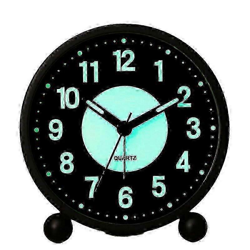 Night Light Analog Alarm Clock Mute No Ticking Sound, Gentle Wake Up, Mute + Night Light + Luminous (Suitable For Student Dormitories)-Good