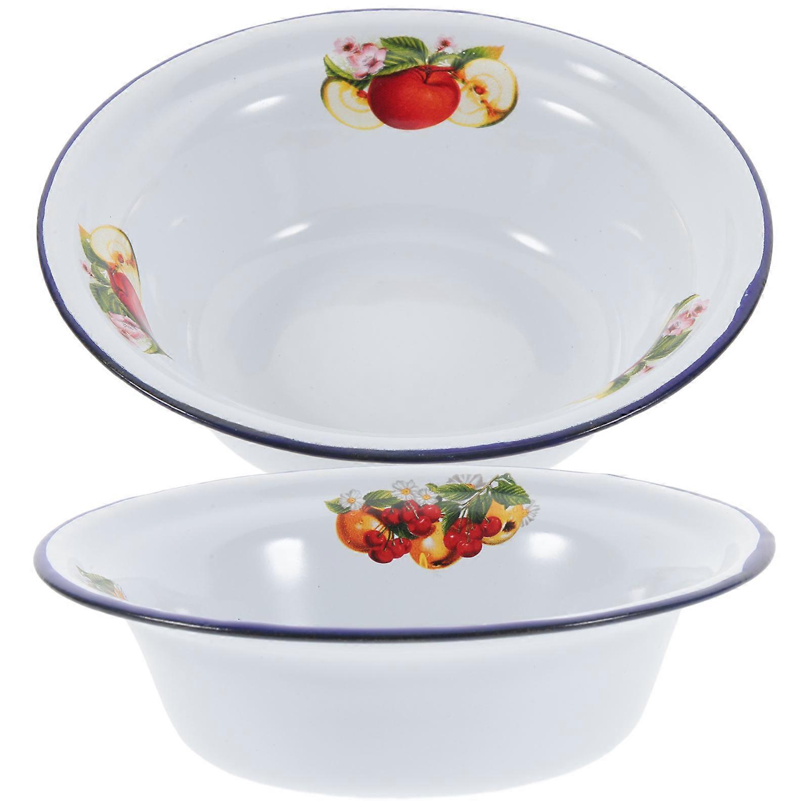 Here's a refined and professional product description based on your input:
**2pcs Retro Enameled Basin – Thickened Vintage Soup & Vegetable