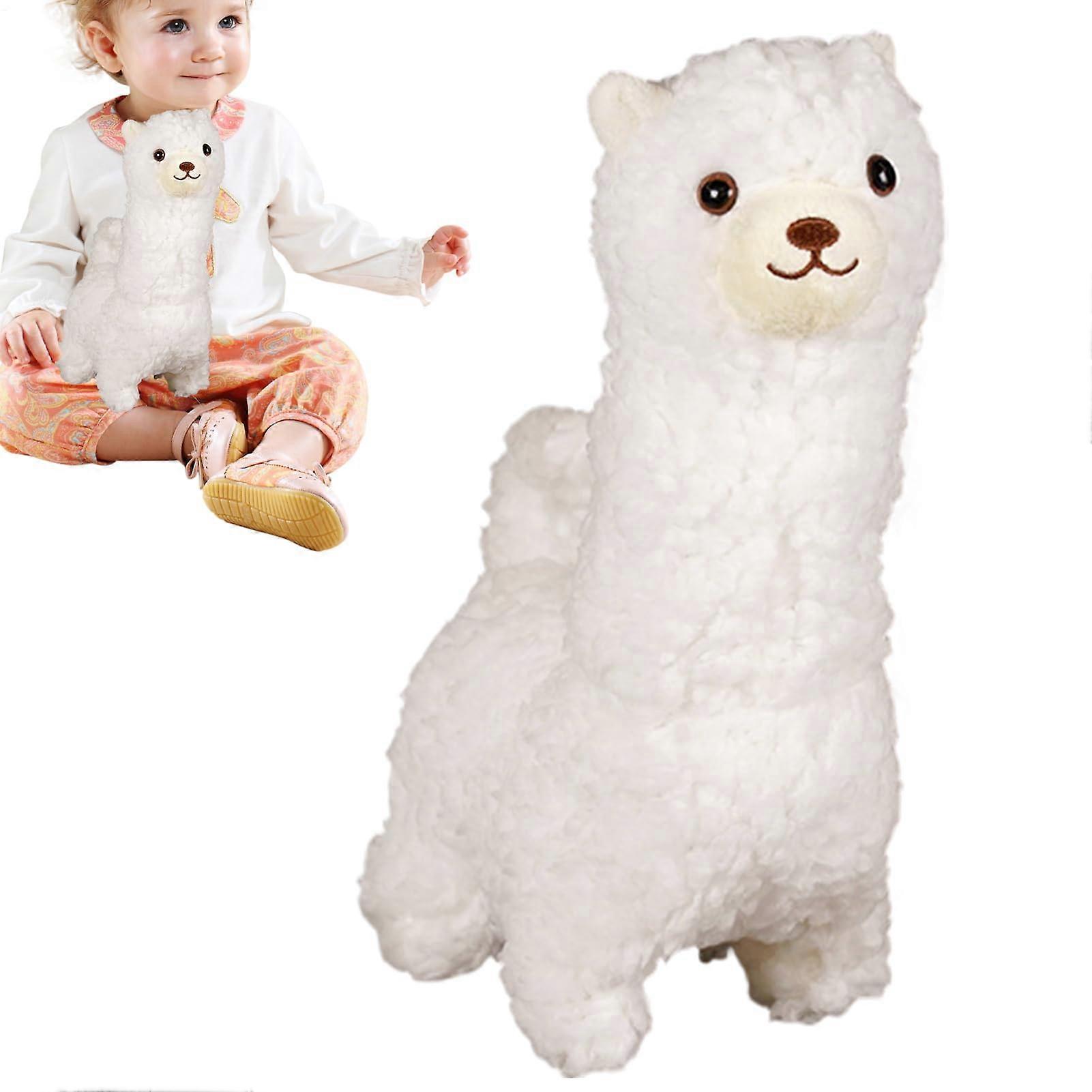 Stuffed animal llama Cuddly alpaca with walking and barking function white