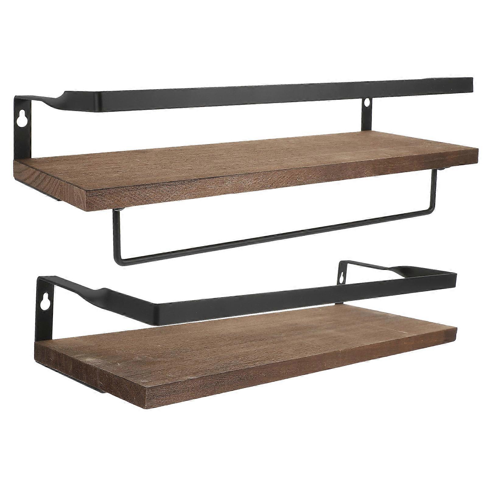 Modern Wall Shelf Wall Mounted Storage Rack Kitchen Versatile Styling 40.00X15.00X13.00CM Wooden Storage 2Pcs