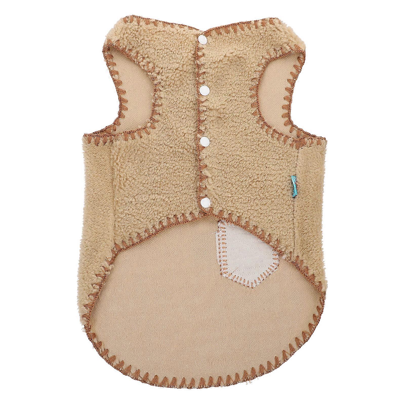 Warm Dog Vest Cold Weather Pet Apparel For Dogs Khaki M 1Set