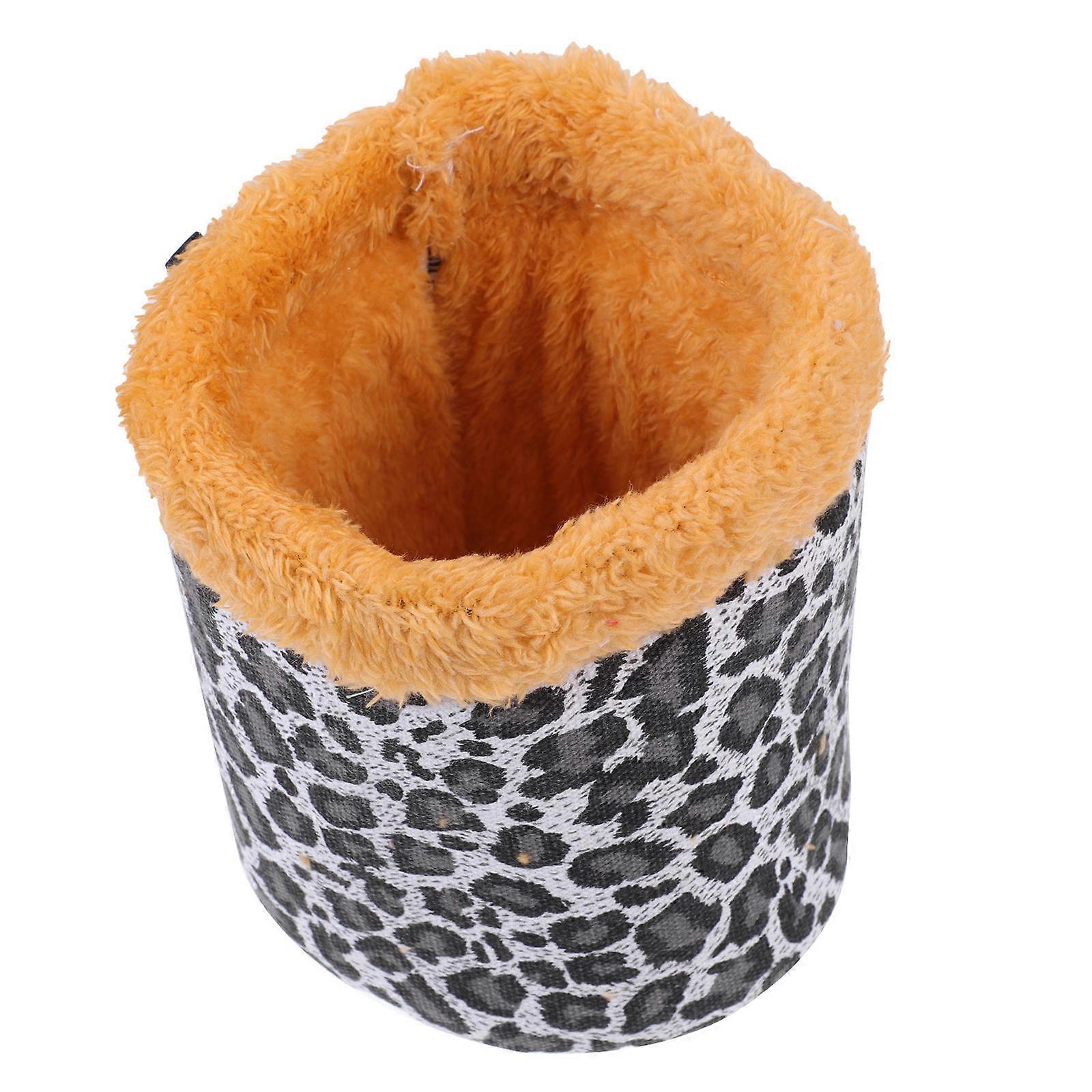 Warm Leopard Print Hamster Nest Cozy Hideout for Small Animals – Winter Bed for Hedgehogs, Squirrels, and Mice – Provides Security and Comfort