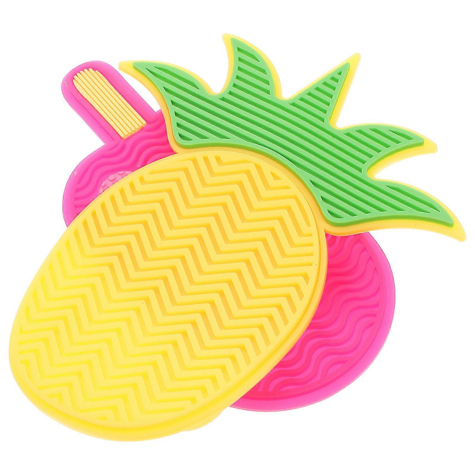 2pcs Suction Cup Cleaning Mat Makeup Brush Scrubber Cleaner Mat