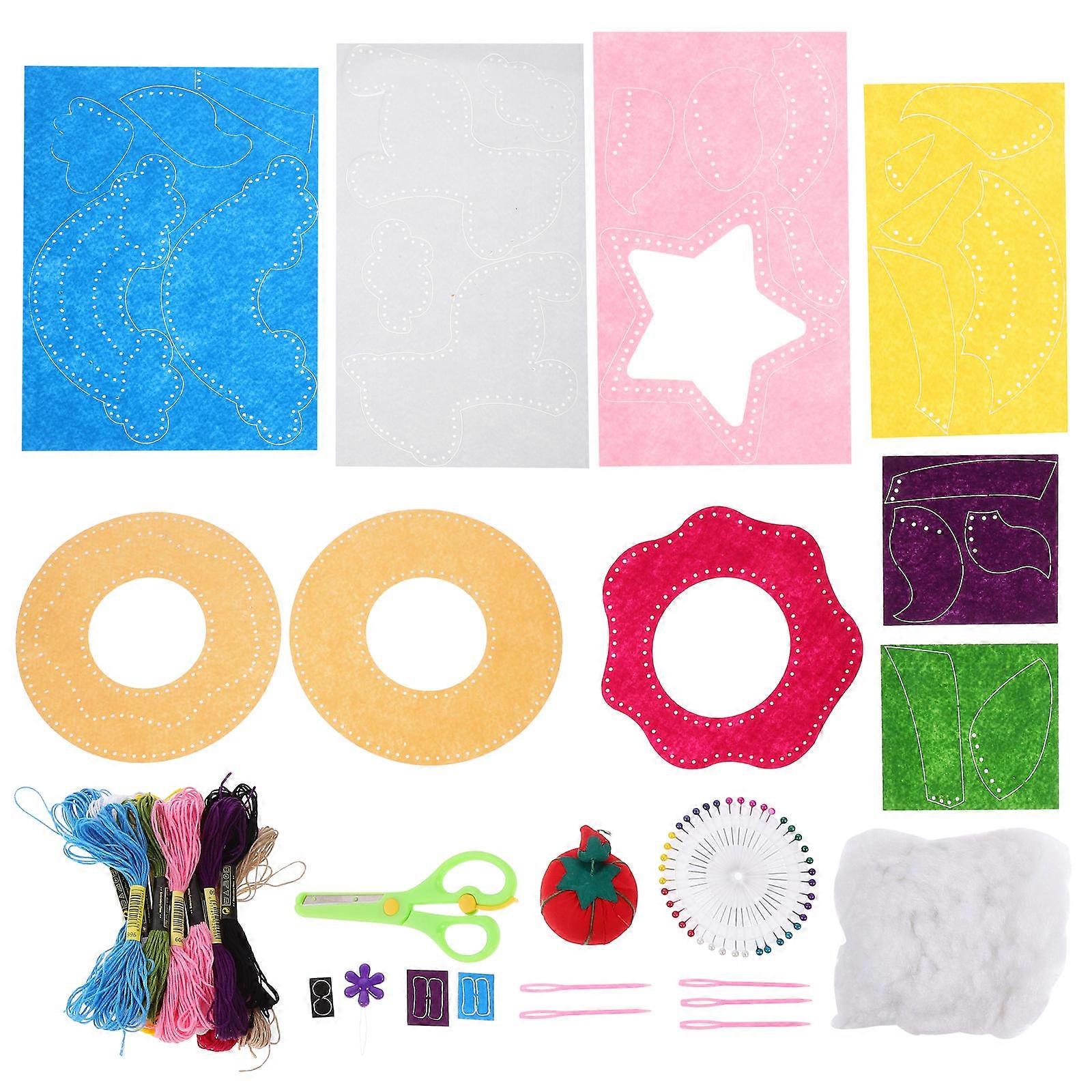 Felt Sewing Kit Unicorn Craft DIY Animal Sewing Materials Fun Creative Activity for Boys Enhancing Creativity Coordination Birthdays Holidays