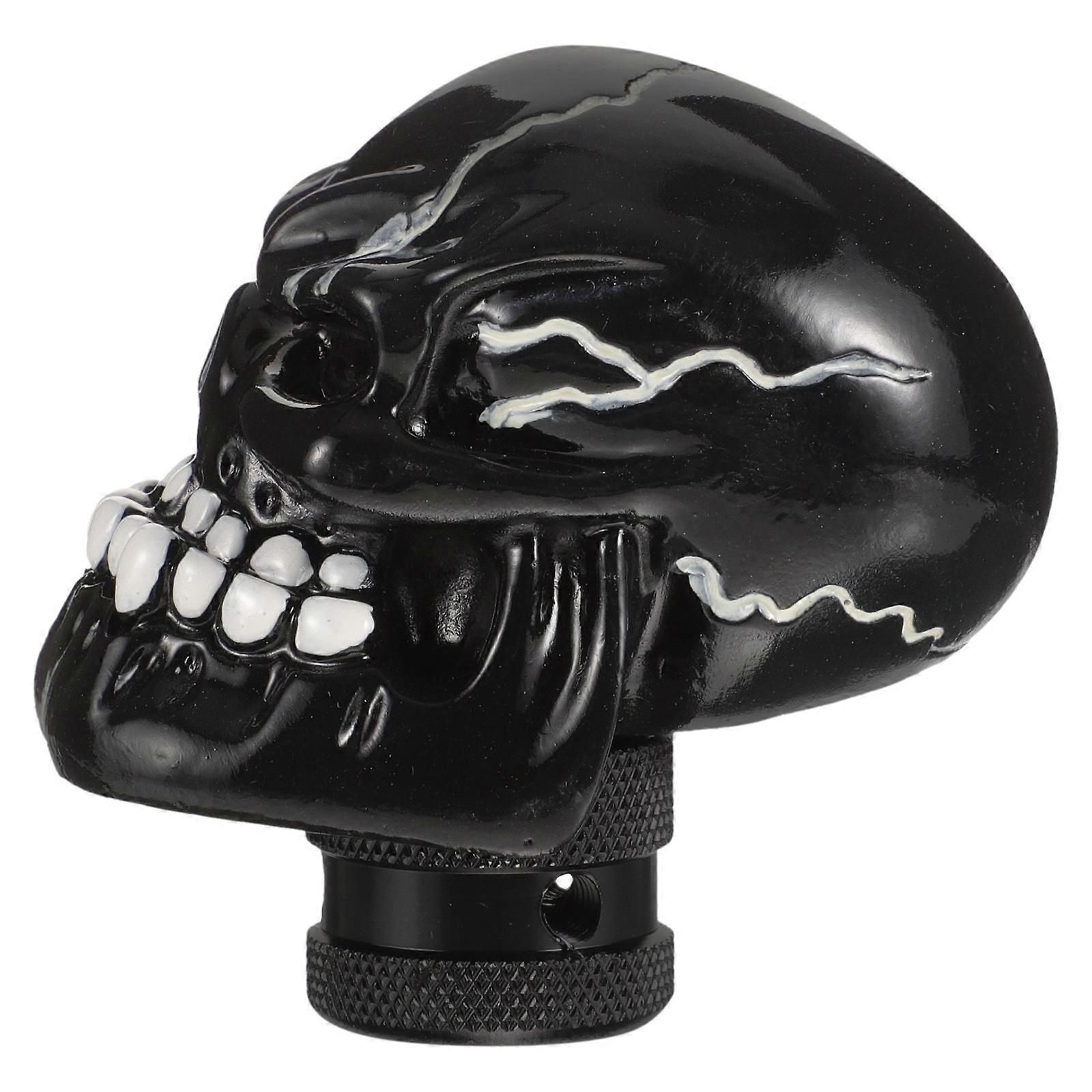 Shift Knob Cap Skull Shape Automatic Shift Knob Car Gear Shift Handle Decor Black 6.50X6.50X5.00CM Resin Changes 1Pack