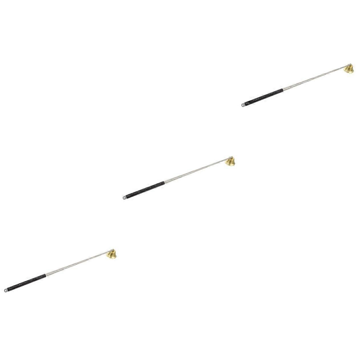 3 Pieces Candle Snuffer with Copper Trim, Bell Shape, 69cm Golden x3