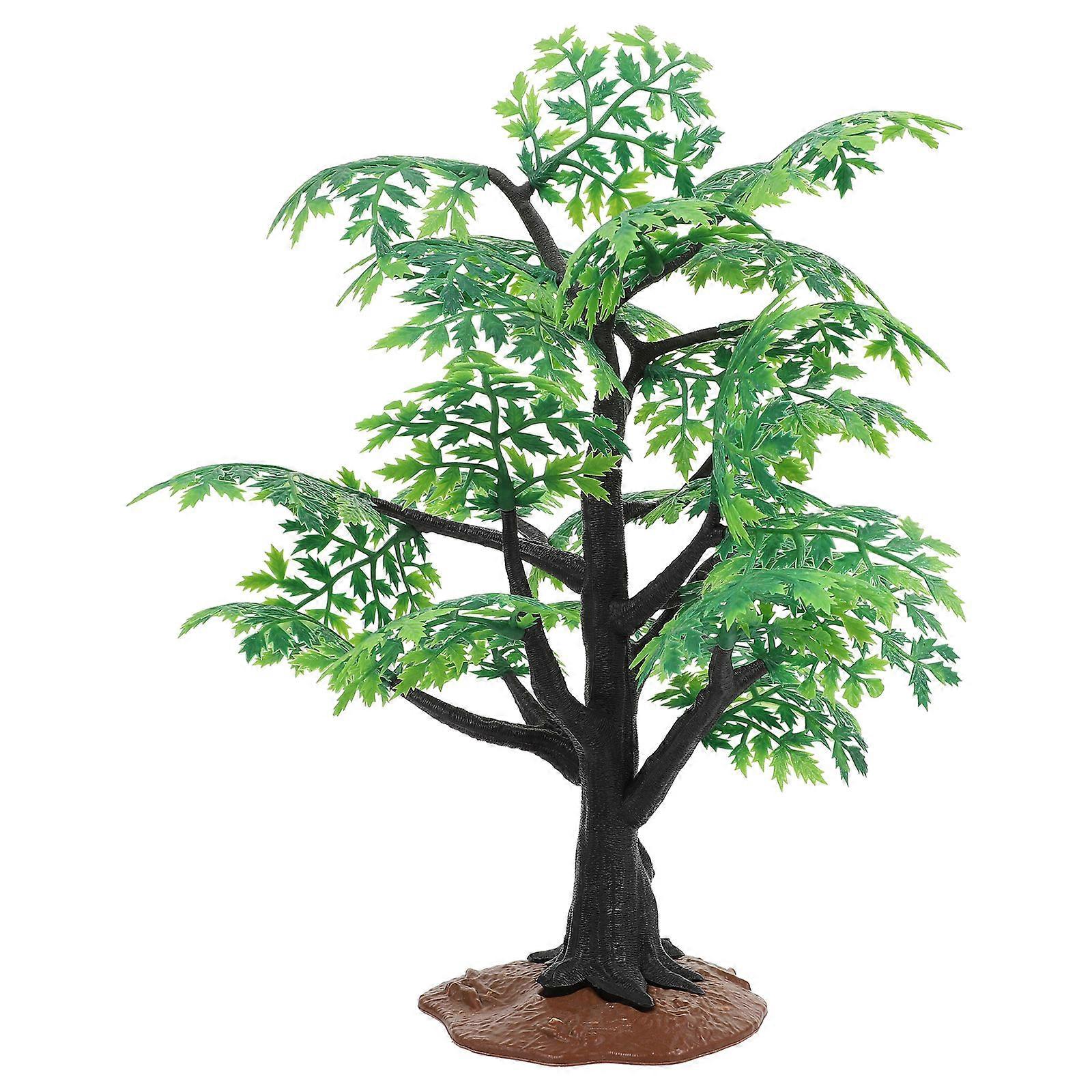 Diorama Materials Maple Tree Shape Decor Sand Table Display Green 31.00X31.00X26.00cm Micro Landscape Decoration 1Pcs