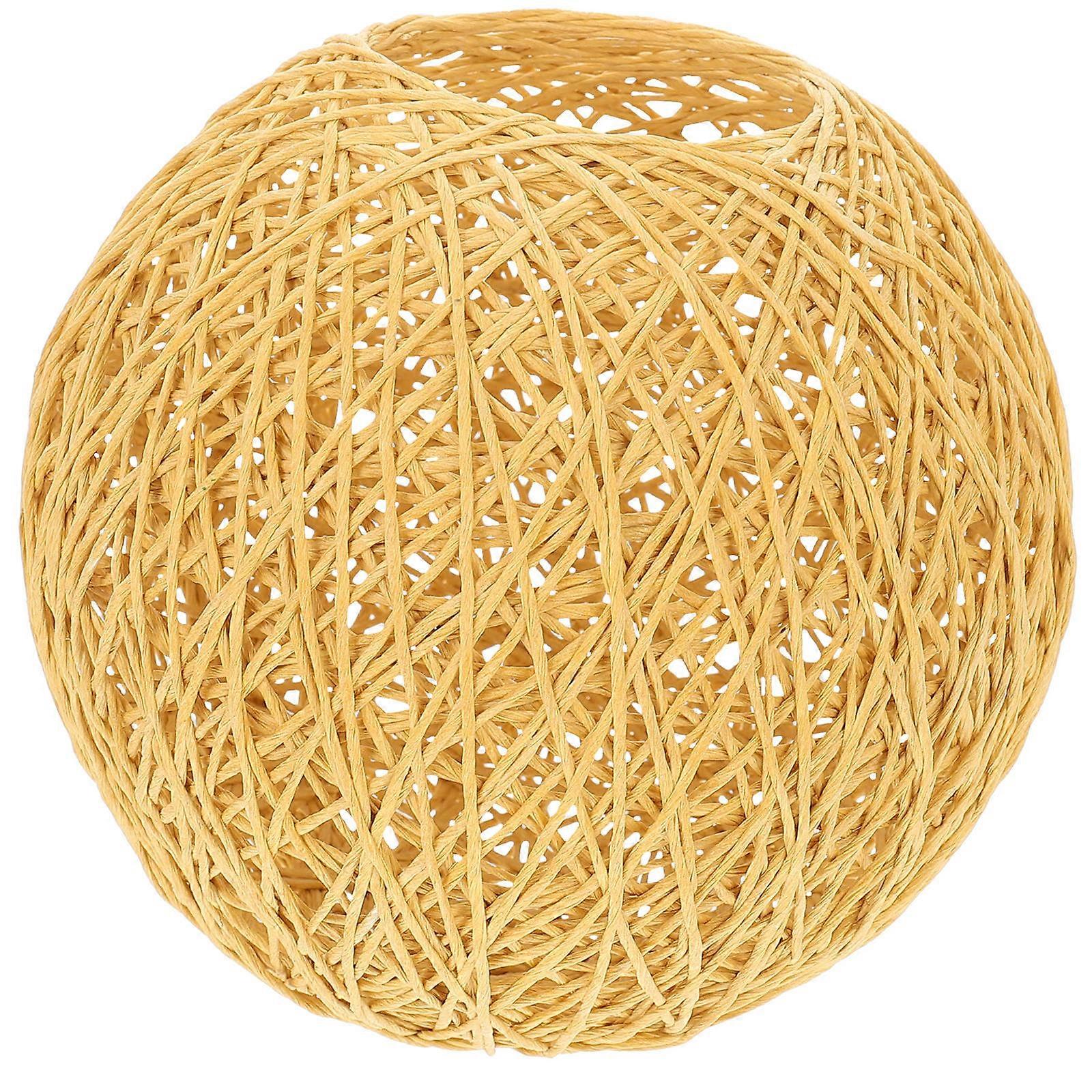 Natural Rattan Ball Lampshade Handwoven Ceiling Light Shade for Indoor Decor – Adds Warmth and Artistic Style to Living Room, Bedroom or Dining Area