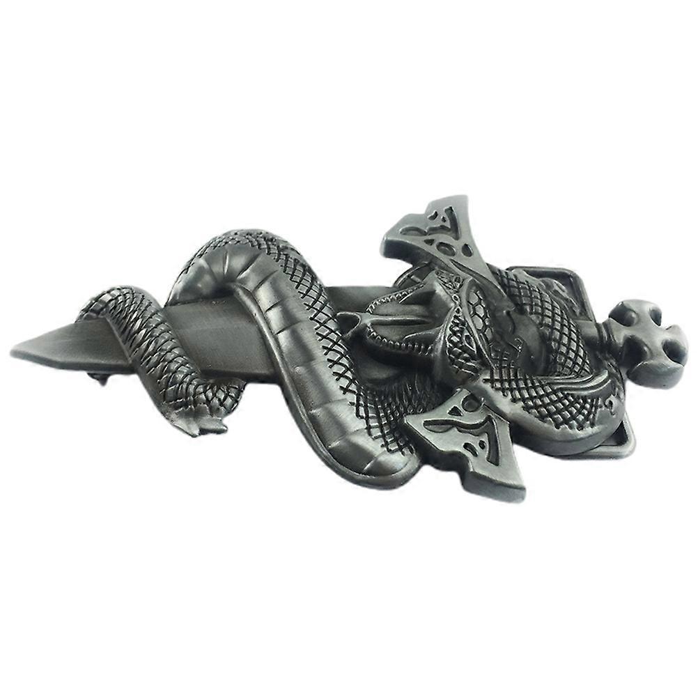 Mens Belt Buckles Western Alloy Belt Closure Buckle Casual Pants Belt Buckle Grey 12.3x6.8cm Durable 1Set