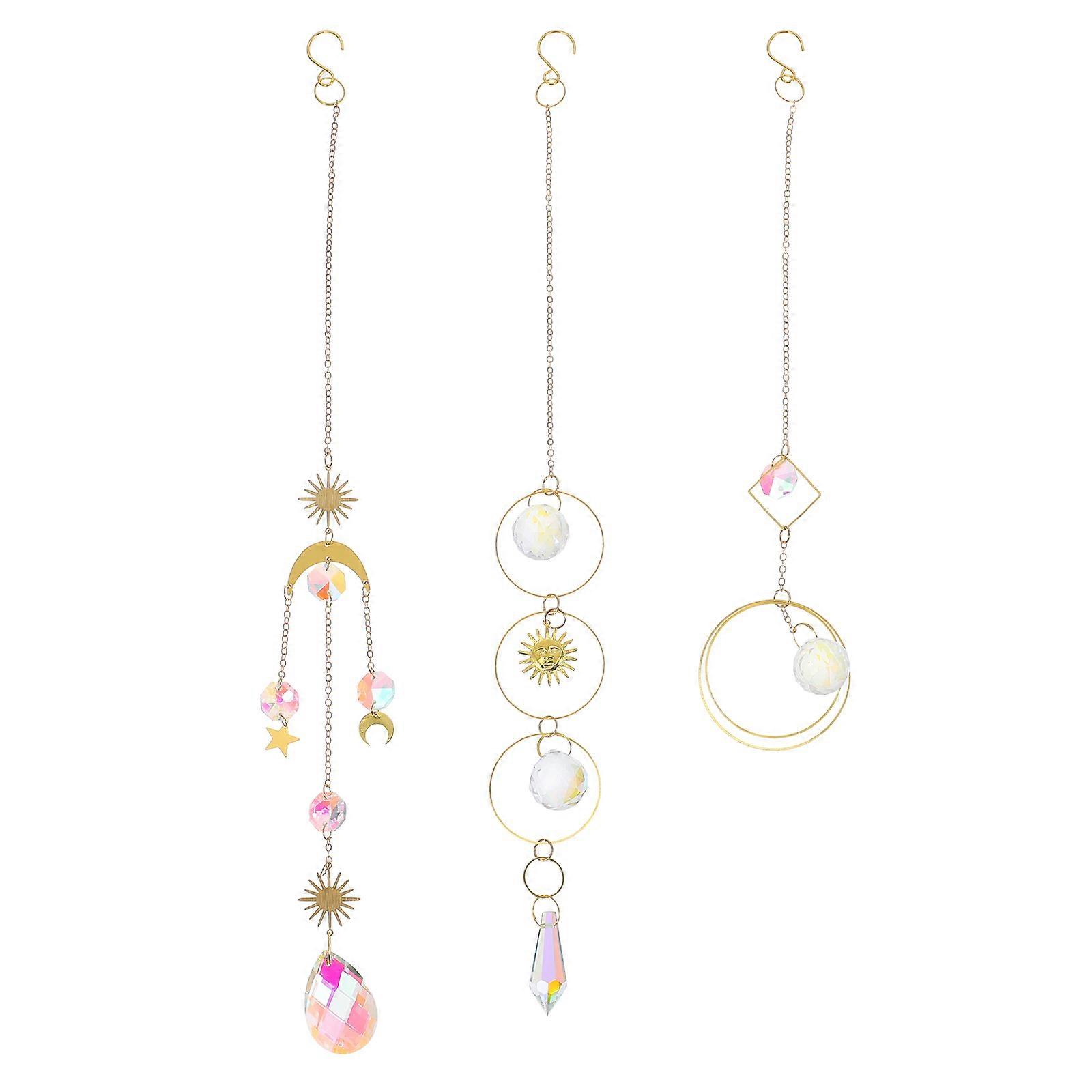Here's a polished product description for your **3pcs Sun Catcher Moon and Star Hanging Ornaments**:
πβ¨ **3pcs Sun Catcher β Moon & Star Hanging