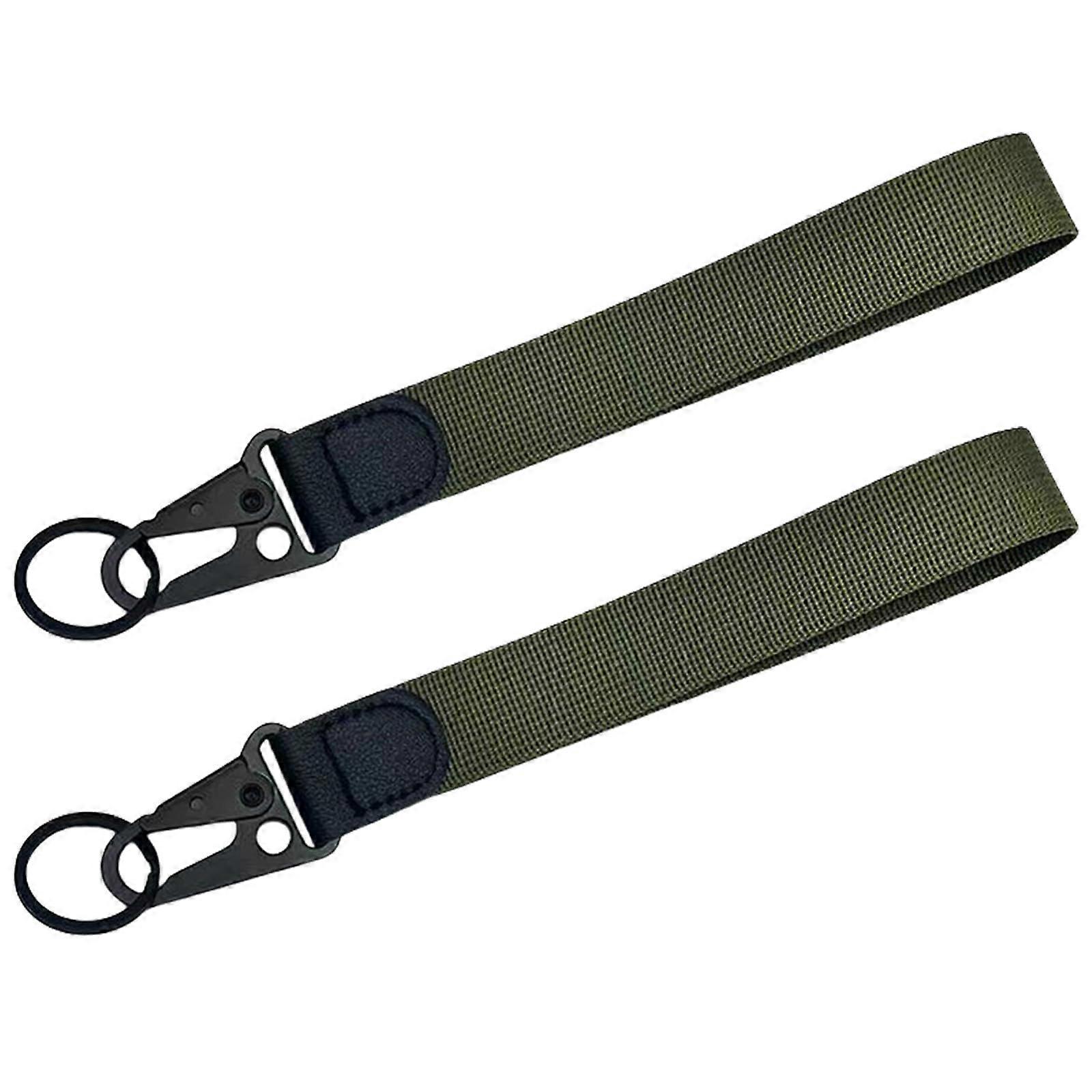 Keychain for ladies and gentlemen, wrist keychain with key rings, bracelet for keys green