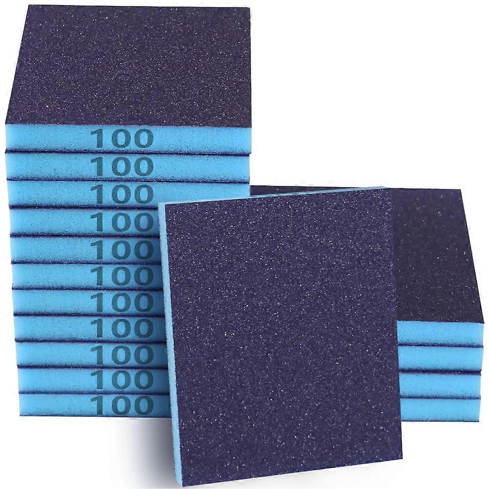 Sanding Sponge 16 Pieces 100 Grit Medium Sanding Block Washable and Reusable