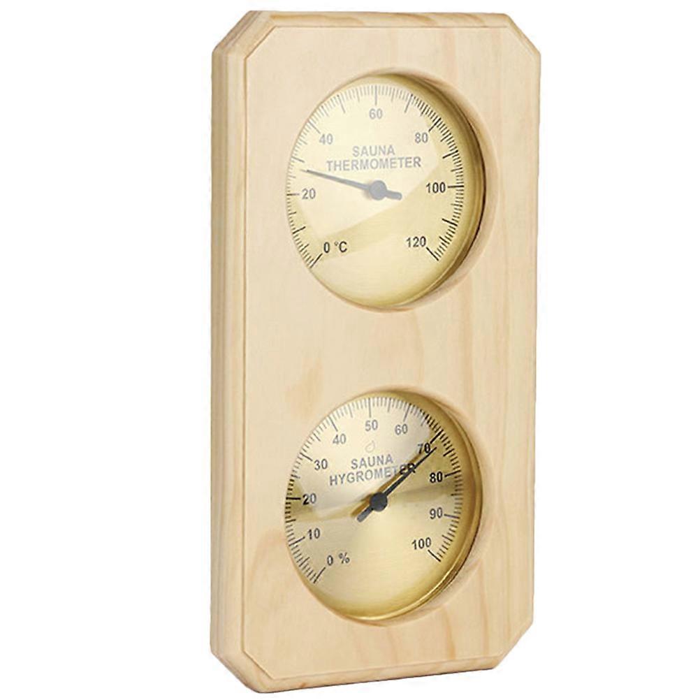 Sauna Hygrothermograph Sauna Accessory Home Sauna Measurement Humidity Measurement 25.5x13.5cm Round Dial Simple Design 1Set