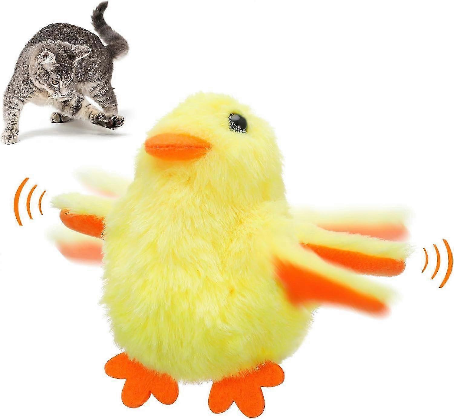 Kapalı Kediler için Kedi Oyuncakları İnteraktif Şarj Edilebilir Çırpan Ördek Kedi Oyuncak Gerçekçi Peluş ve Gıcırtılı Kicker ile Şarj Edilebilir Çırpan Ördek