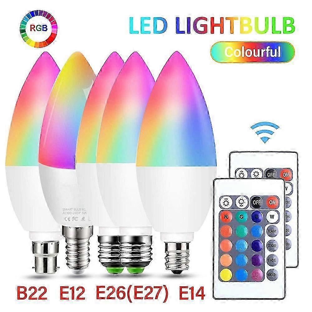 RGB Led Färg Smart Byte Glödlampa Fjärrkontroll E12 / E14 / E26 / E27 / B22 Inomhus Boris