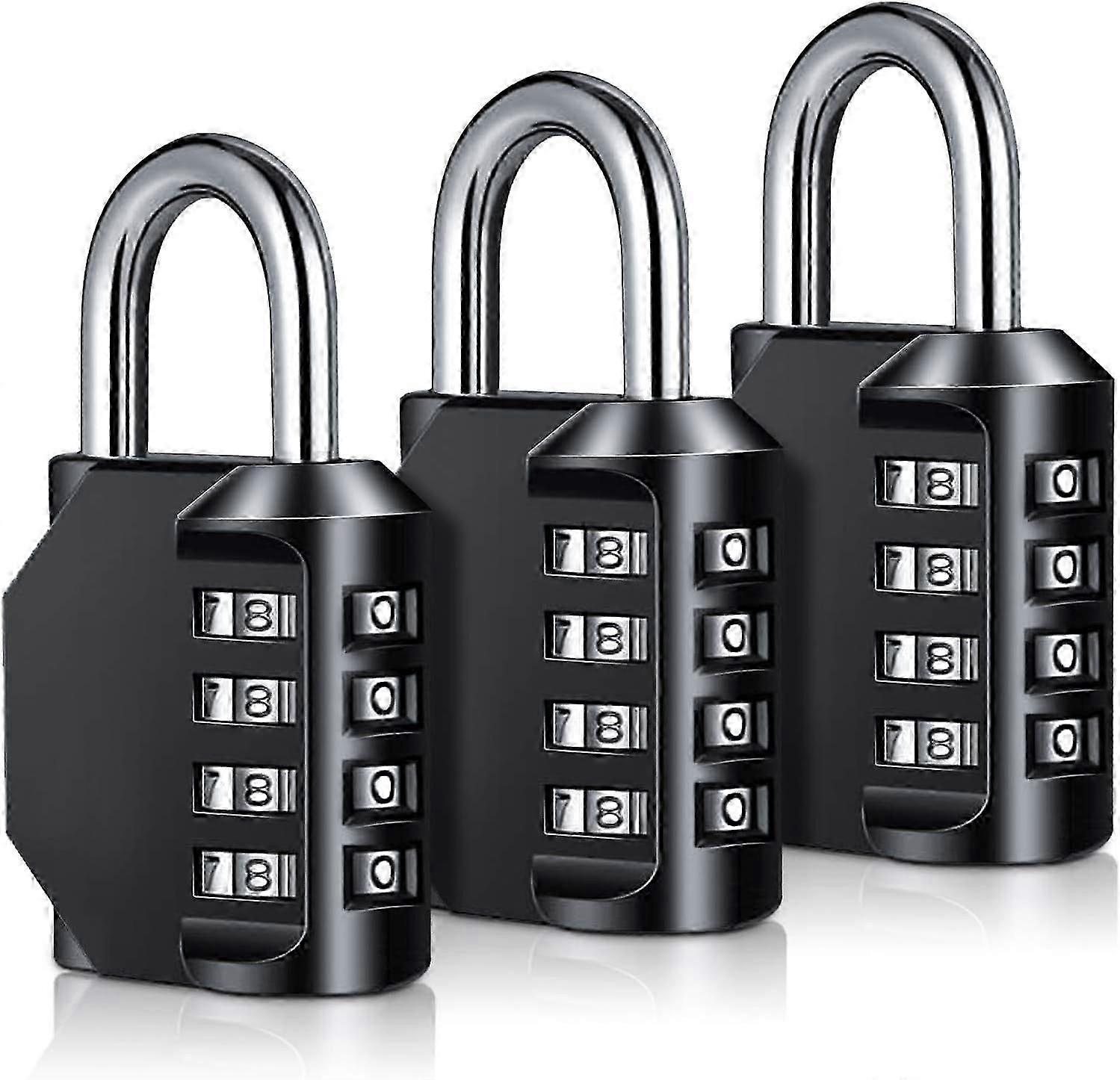 Combination Padlock Heavy Duty Lock - 3 Pack