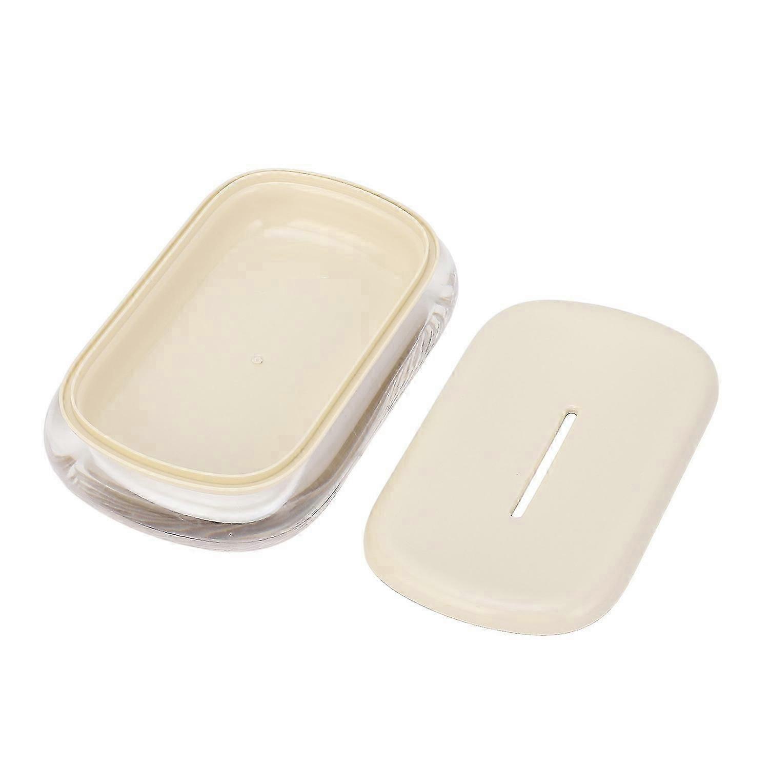 Acrylic Soap Dish Double Layer Drainage Storage Holder Soap Container for Bathroom Countertop Cream