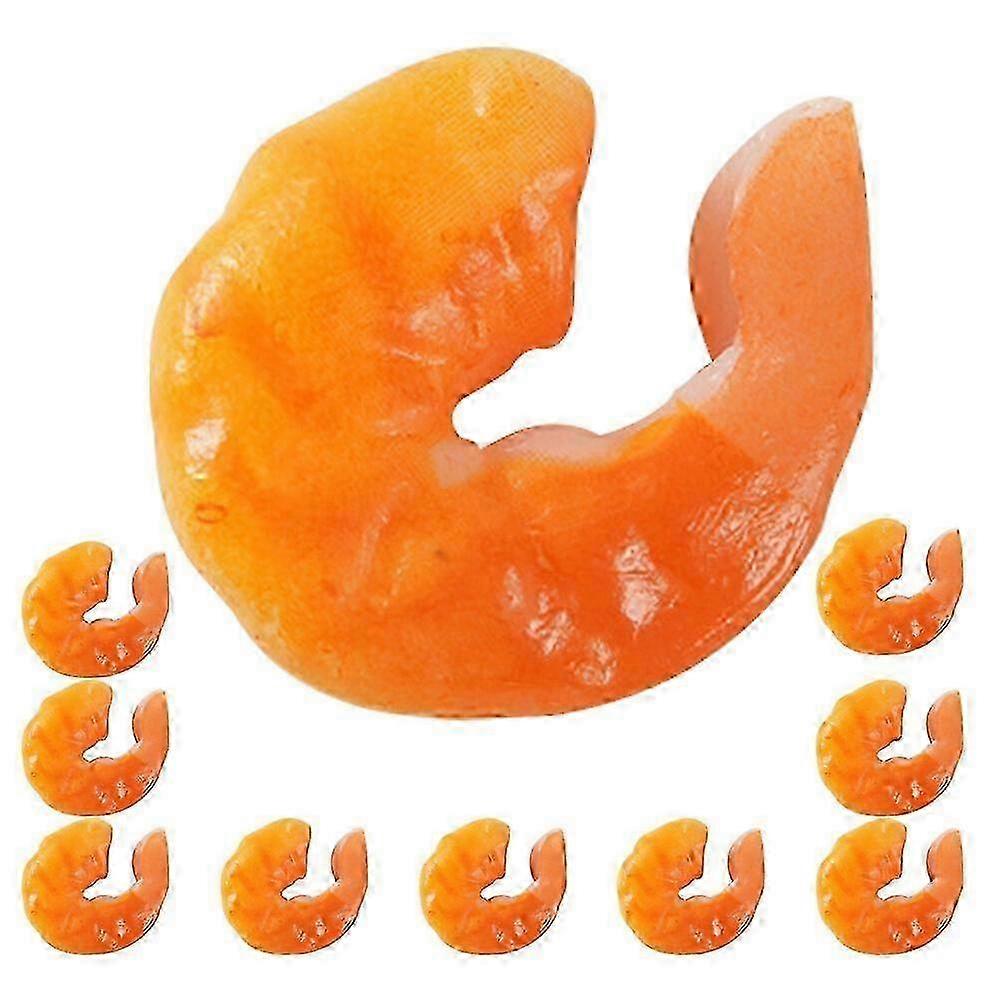 10pcs Artificial Peeled Shrimp Decorative Photo Props Realistic Fake Shrimp Ornaments