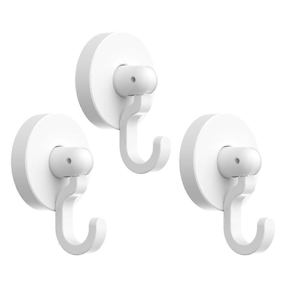 Self-Adhesive Hooks 3Pcs White Plastic Home Hooks with Rust-Resistant Feature for Home Use