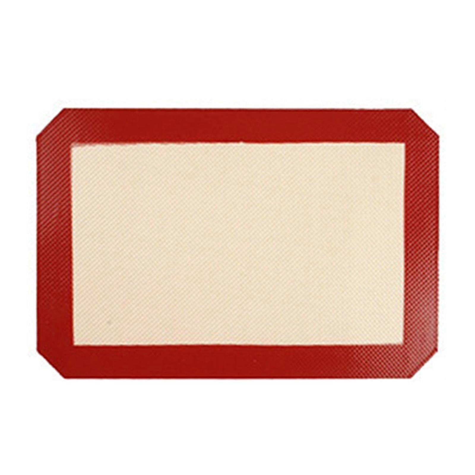 Nonstick Macaron Design Baking Pad Efficient Oven Safe Flexible Front Even Heat Distribution Silicone Baking Pad Red