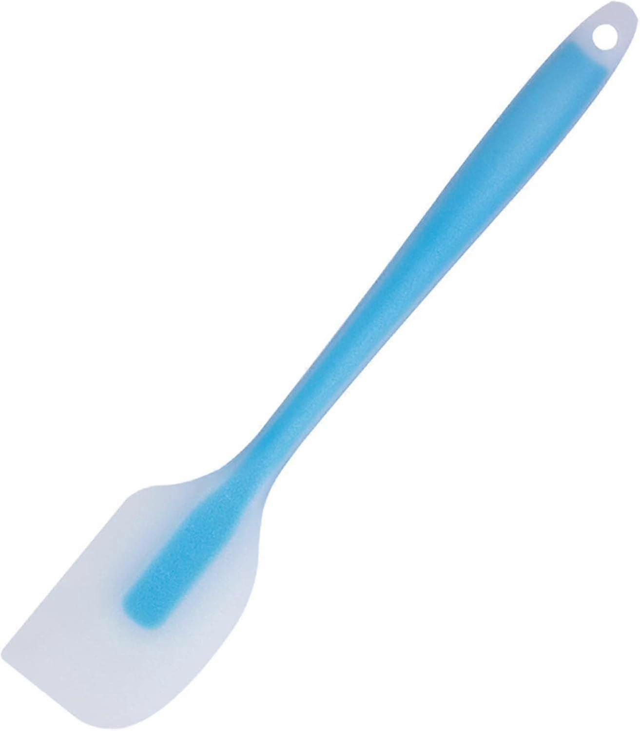 Silicone Pastry Spatula, Half Spatula, Non-Scratch for Baking and Kitchen (Blue)