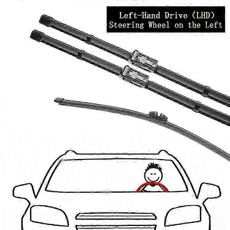 For 3x Wiper Blades for Certain Brand 5 Series G30 G31 2017~2019 Front and Rear Window Windshield Brushes
